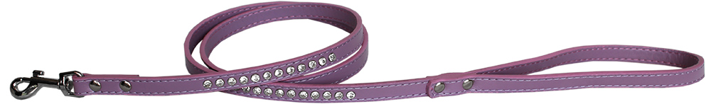Clear jewel pet leash 1/2" wide x 4' long Lavender